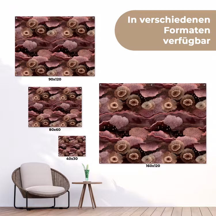 Koraal - Organisch - Roze tuinposter los doek klein 239 -Xsfeer9_DE