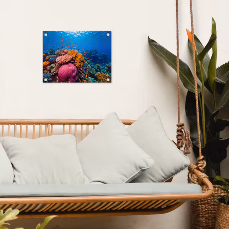 Koraal - Vissen - Oceaan - Natuur - Kleurrijk tuinposter los doek klein -sfeer7