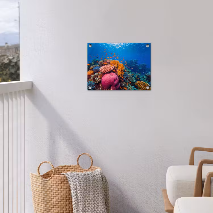 Koraal - Vissen - Oceaan - Natuur - Kleurrijk tuinposter los doek klein -sfeer8