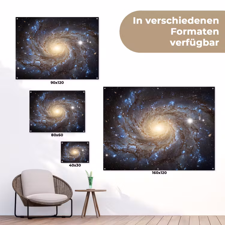 Kosmos - Sterrenstelsel - Donker tuinposter los doek klein -Xsfeer9_DE