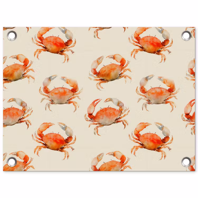 Krabben - Patroon - Oranje tuinposter los doek klein 239 -3d