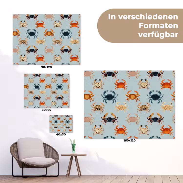 Krabben - Speels - Kleurrijk tuinposter los doek klein 239 -Xsfeer9_DE