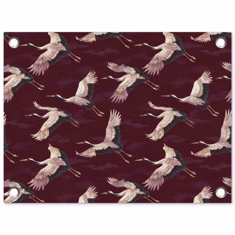 Kraanvogels - Klassiek - Bordeaux tuinposter los doek klein 239 -3d