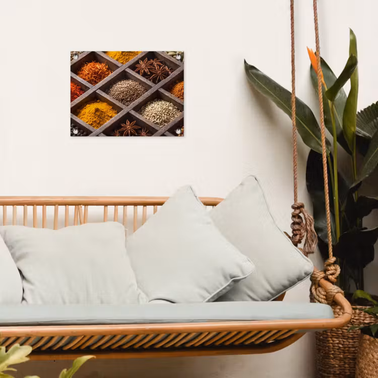 Gartenposter - Kräuter – Holz – Essen - Kruiden - Houten - Eten tuinposter los doek klein