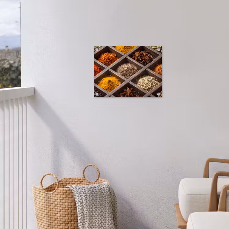 Gartenposter - Kräuter – Holz – Essen - Kruiden - Houten - Eten tuinposter los doek klein