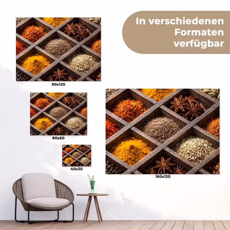 Gartenposter - Kräuter – Holz – Essen - Kruiden - Houten - Eten tuinposter los doek klein