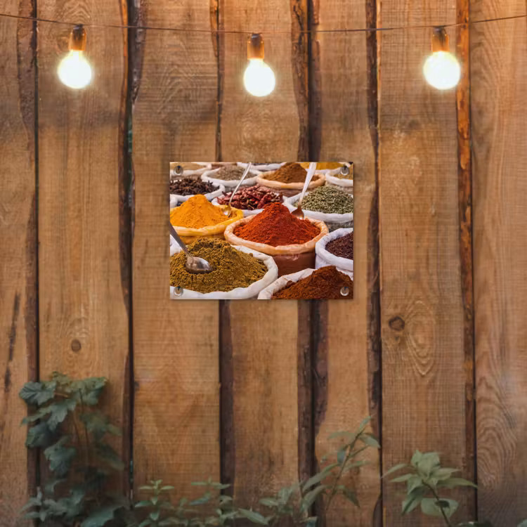Gartenposter - Kräuter – Markt – Essen - Kruiden - Markt - Eten tuinposter los doek klein
