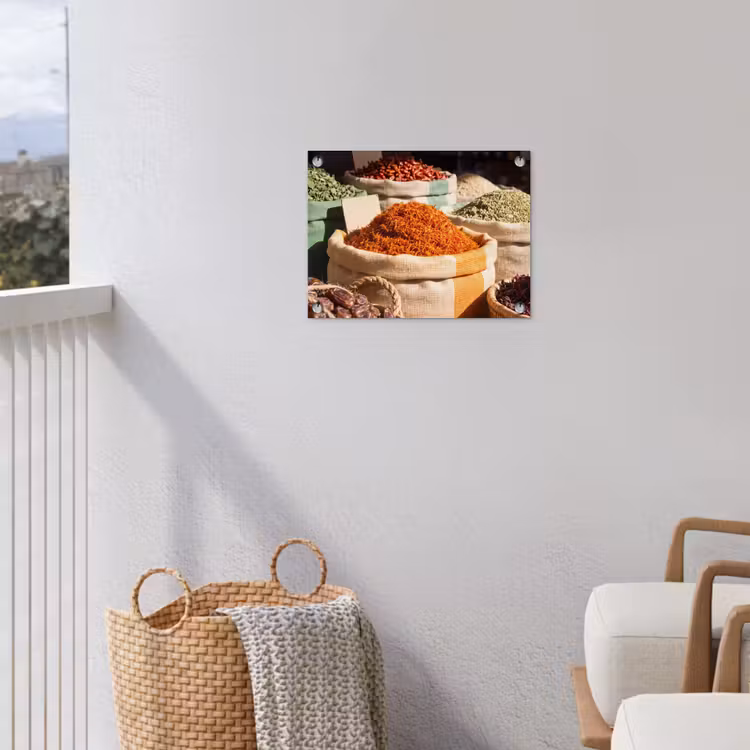 Gartenposter - Kräuter – Markt – Farbenfroh - Kruiden - Markt - Kleurrijk tuinposter los doek klein