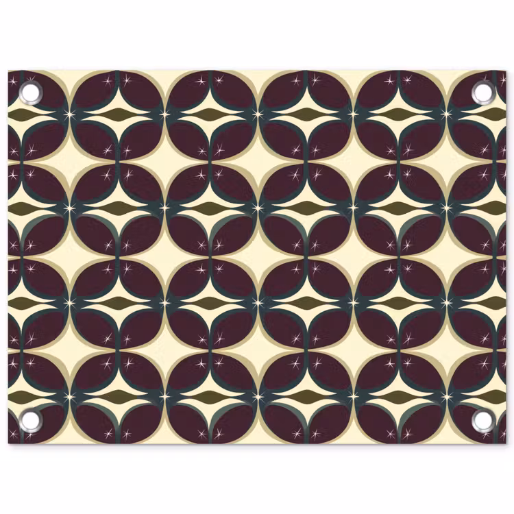 Cirkel - Retro - Kleurrijk tuinposter los doek klein 239 -3d