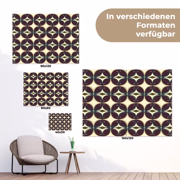 Cirkel - Retro - Kleurrijk tuinposter los doek klein 239 -Xsfeer9_DE