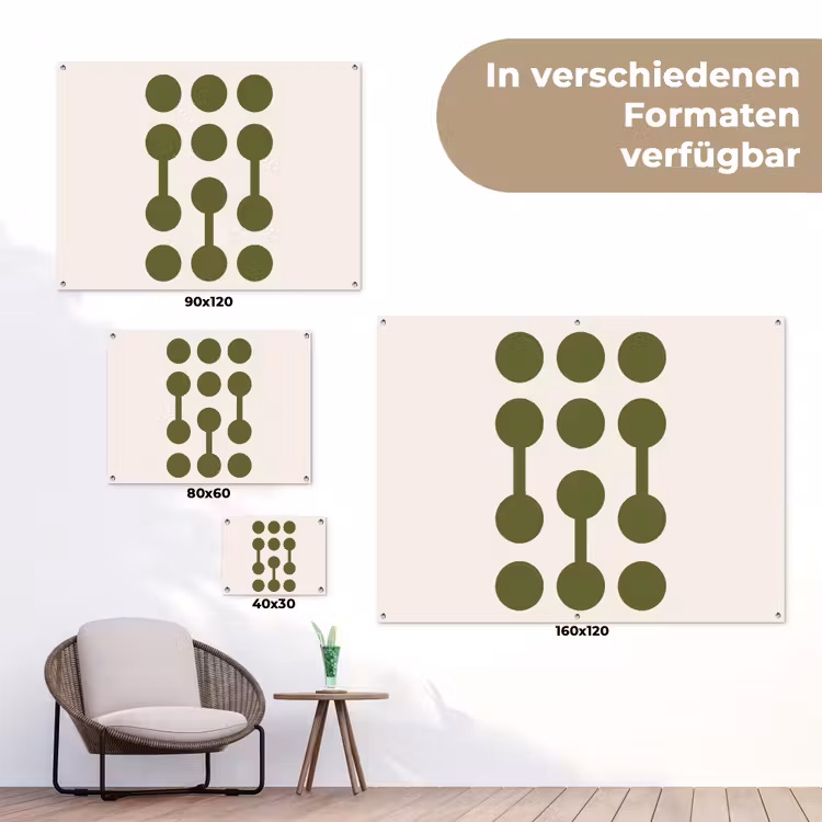 Cirkels - Geometrisch - Abstract - Modern - Groen tuinposter los doek klein -Xsfeer9_DE