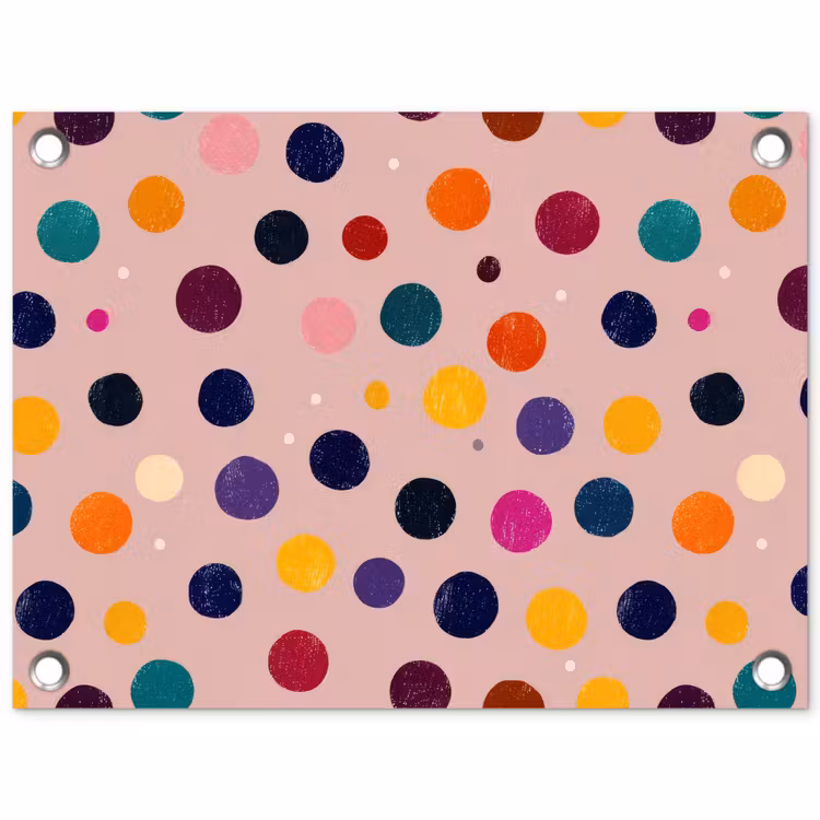 Cirkels - Patroon - Kleurrijk tuinposter los doek klein 239 -3d