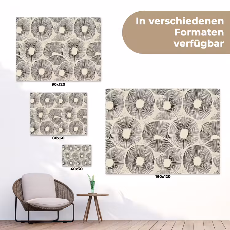 Cirkels - Patroon - Zwart tuinposter los doek klein 239 -Xsfeer9_DE
