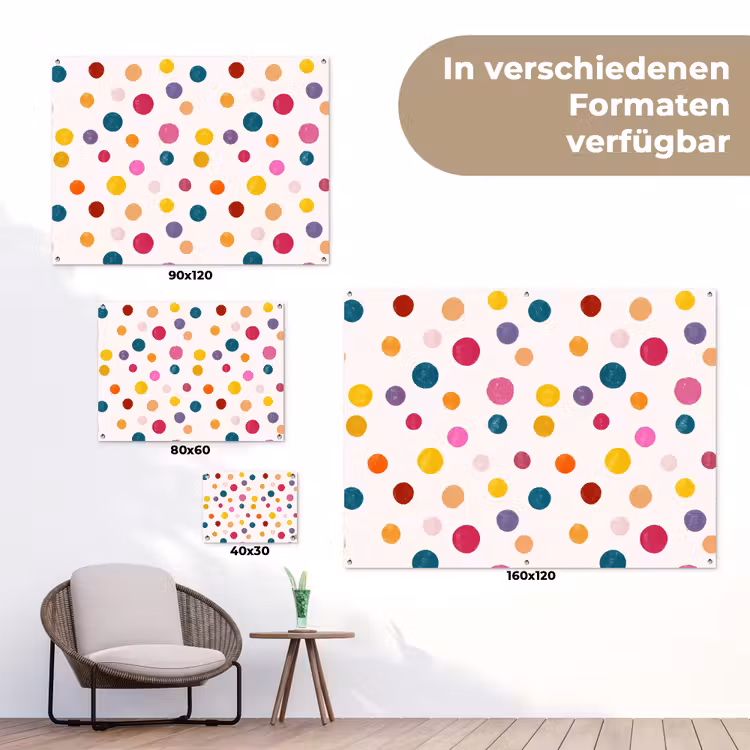 Cirkels - Speels - Kleurrijk tuinposter los doek klein 239 -Xsfeer9_DE