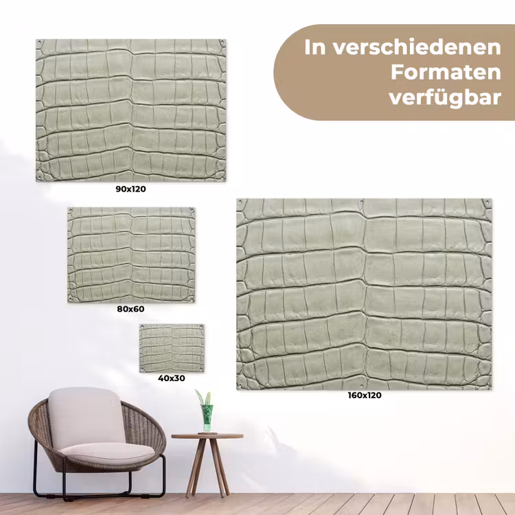 Krokodillenleer - Schubben - Groen tuinposter los doek klein -Xsfeer9_DE