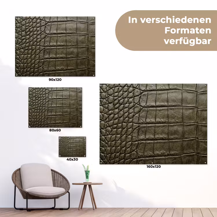 Krokodillenleer - Structuur - Groen tuinposter los doek klein -Xsfeer9_DE
