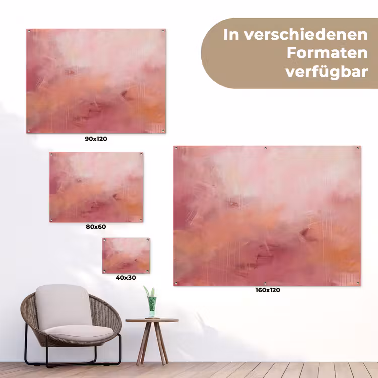 Kunst - Vloeiend - Pastel - Abstract tuinposter los doek klein -Xsfeer9_DE