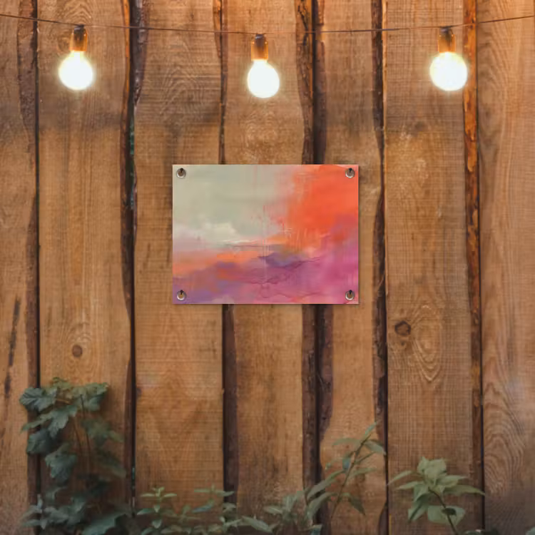 Kunst - Vloeiend - Overgangen - Oranje tuinposter los doek klein -sfeer1