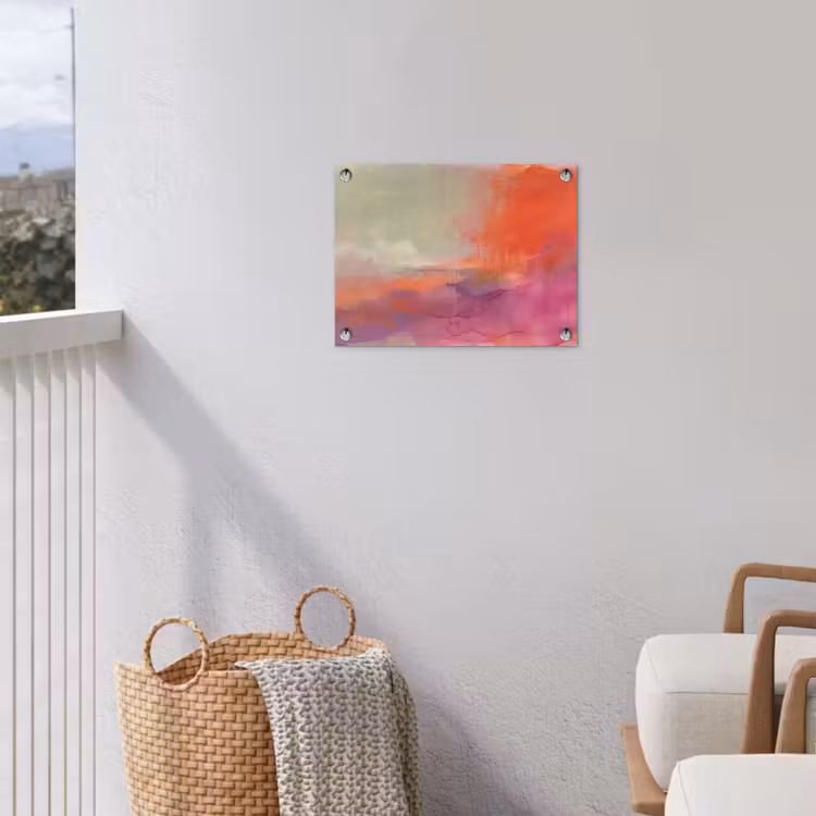 Kunst - Vloeiend - Overgangen - Oranje tuinposter los doek klein -sfeer8