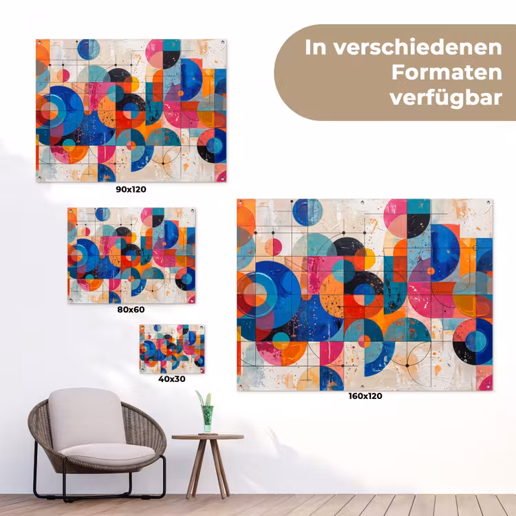 Kunst - Geometrisch - Abstract - Kleurrijk tuinposter los doek klein -Xsfeer9_DE