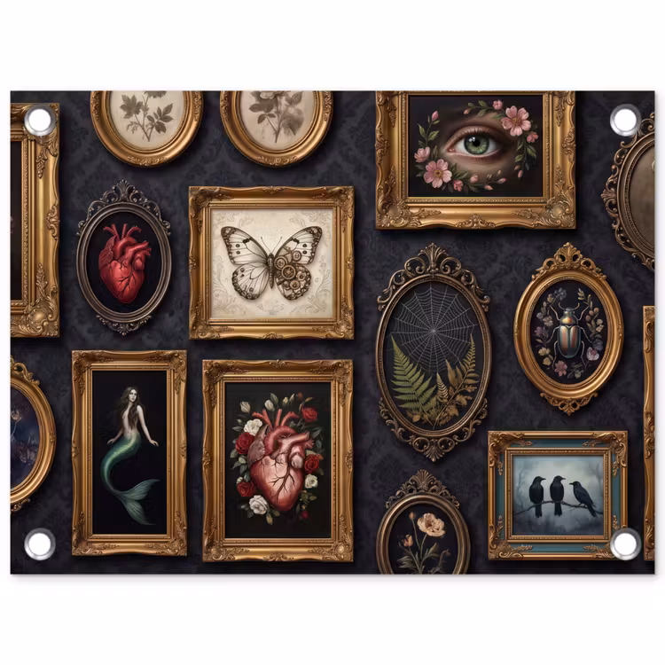 Kunst - Collectie - Vintage - Klassiek - Donker tuinposter los doek klein -3d