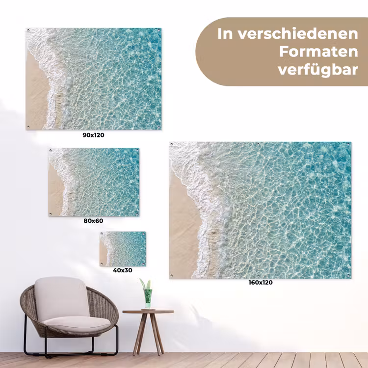 Kust - Zand - Blauw tuinposter los doek klein -Xsfeer9_DE