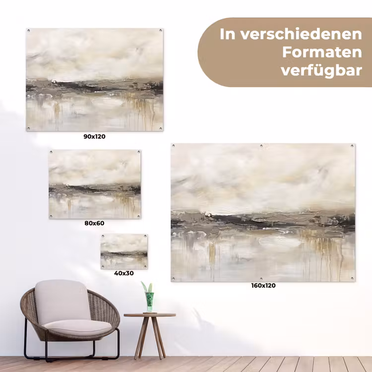 Landschap - Horizon - Natuur - Abstract - Neutraal tuinposter los doek klein -Xsfeer9_DE
