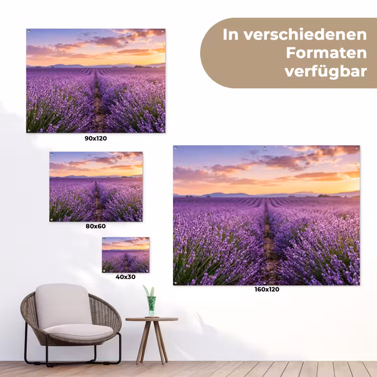 Lavendel - Veld - Natuur - Paars tuinposter los doek klein -Xsfeer9_DE
