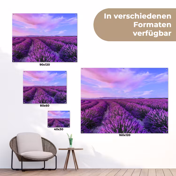 Lavendel - Paars - Bloemen - Natuur tuinposter los doek klein -Xsfeer9_DE
