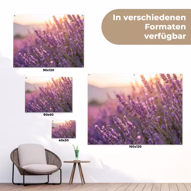 Lavendel - Paars - Zonlicht tuinposter los doek klein -Xsfeer9_DE