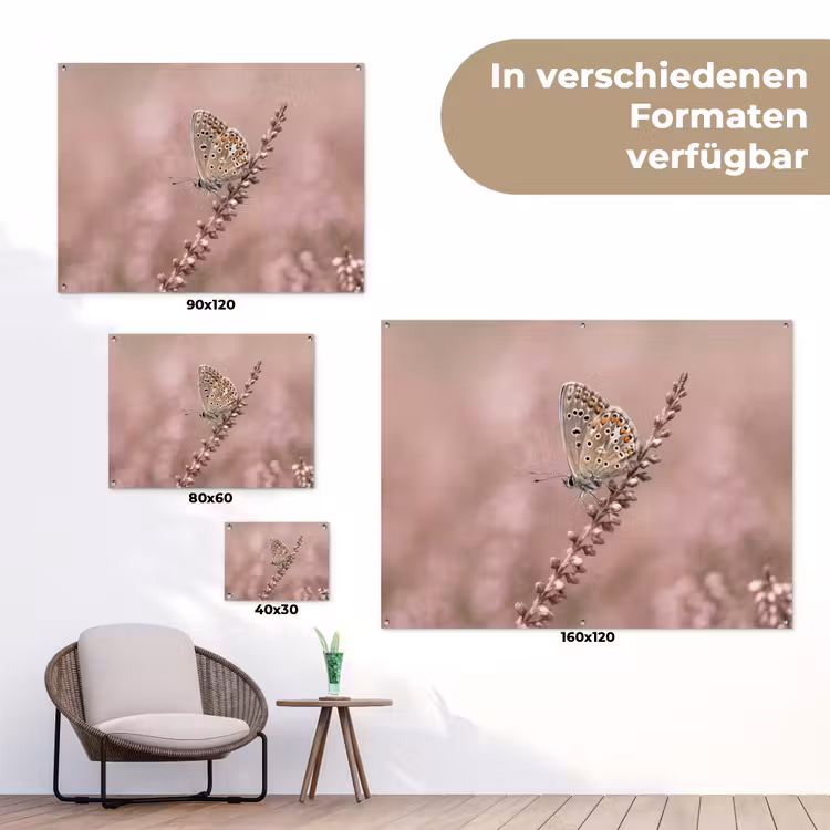 Lavendel - Vlinder - Paars tuinposter los doek klein -Xsfeer9_DE