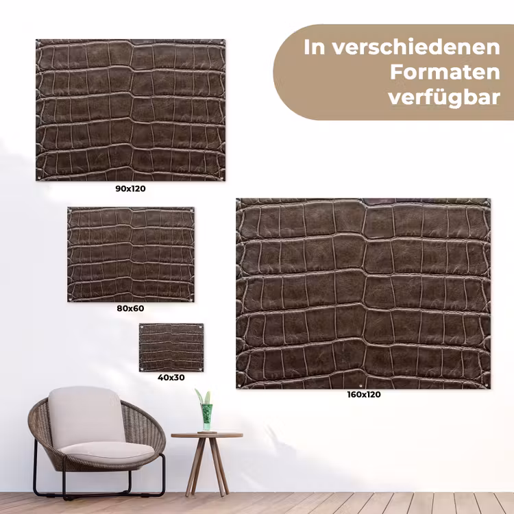Leer - Krokodil - Mat tuinposter los doek klein -Xsfeer9_DE