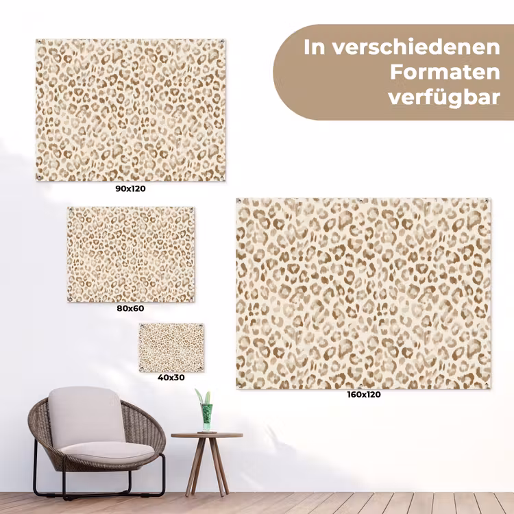 Luipaard - Klassiek - Beige tuinposter los doek klein 239 -Xsfeer9_DE
