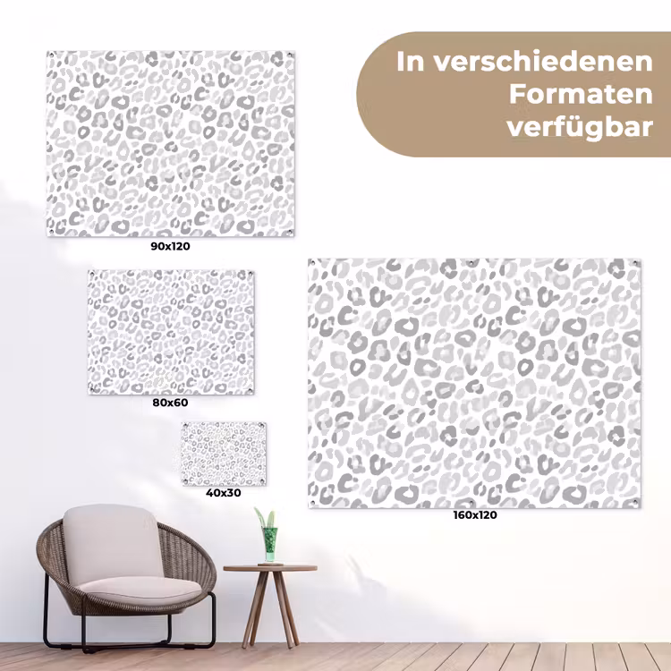 Luipaard - Motief - Grijs tuinposter los doek klein 239 -Xsfeer9_DE