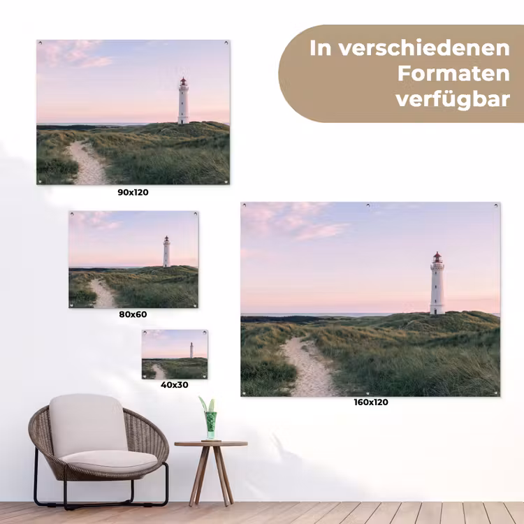 Vuurtoren - Duinlandschap - Zee tuinposter los doek klein -Xsfeer9_DE