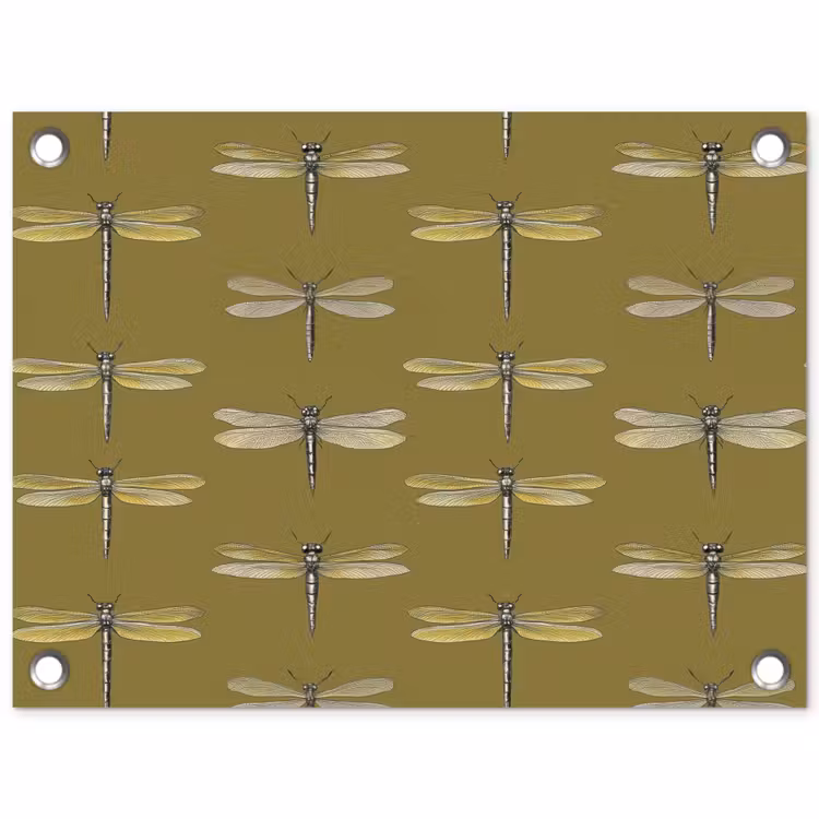 Libellen - Patroon - Groen tuinposter los doek klein 239 -3d