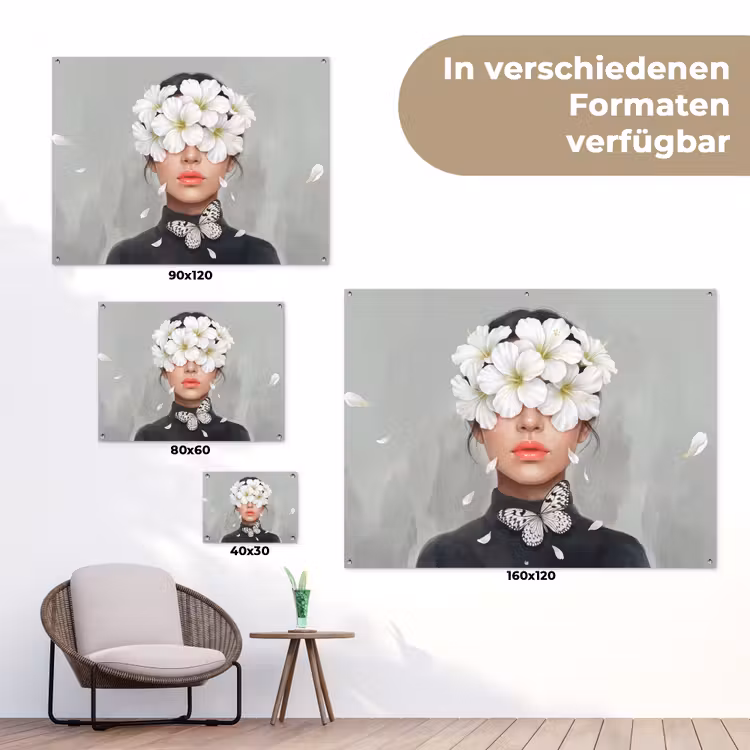 Lelies - Portret - Wit tuinposter los doek klein -Xsfeer9_DE