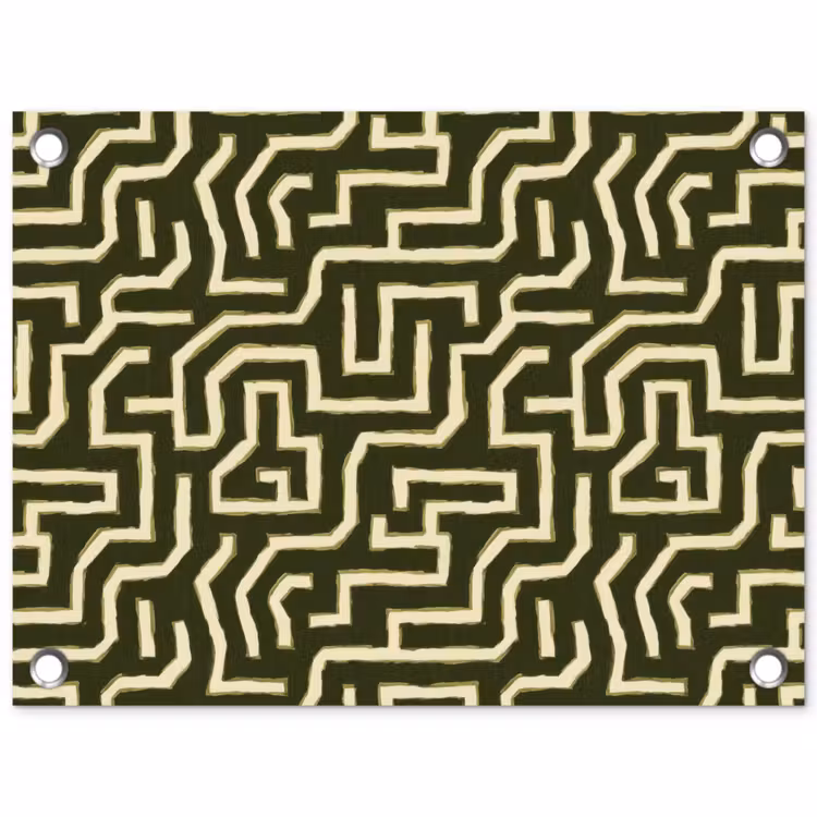 Lijnen - Abstract - Groen tuinposter los doek klein 239 -3d