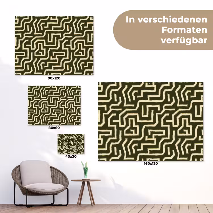 Lijnen - Abstract - Groen tuinposter los doek klein 239 -Xsfeer9_DE