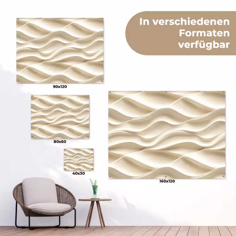 Lijnen - Golvend - Crème tuinposter los doek klein 239 -Xsfeer9_DE