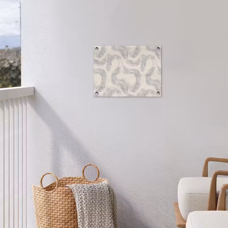 Lijnen - Patroon - Beige - Minimalistisch tuinposter los doek klein 239 -sfeer8