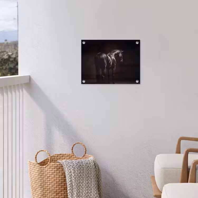 Krachtig - Paard - Donker tuinposter los doek klein -sfeer8