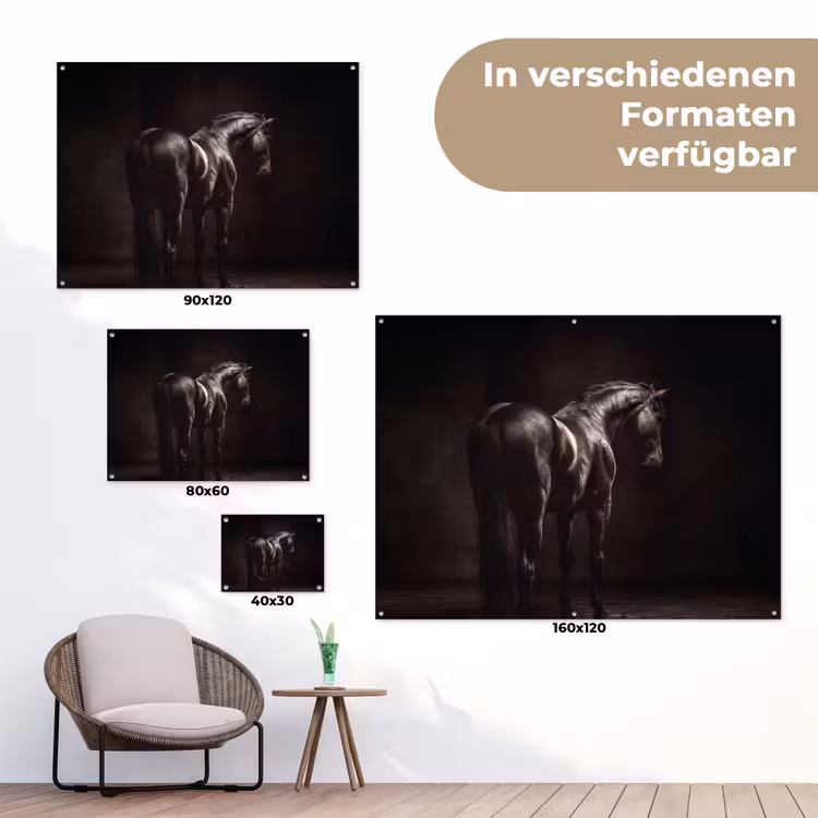 Krachtig - Paard - Donker tuinposter los doek klein -Xsfeer9_DE