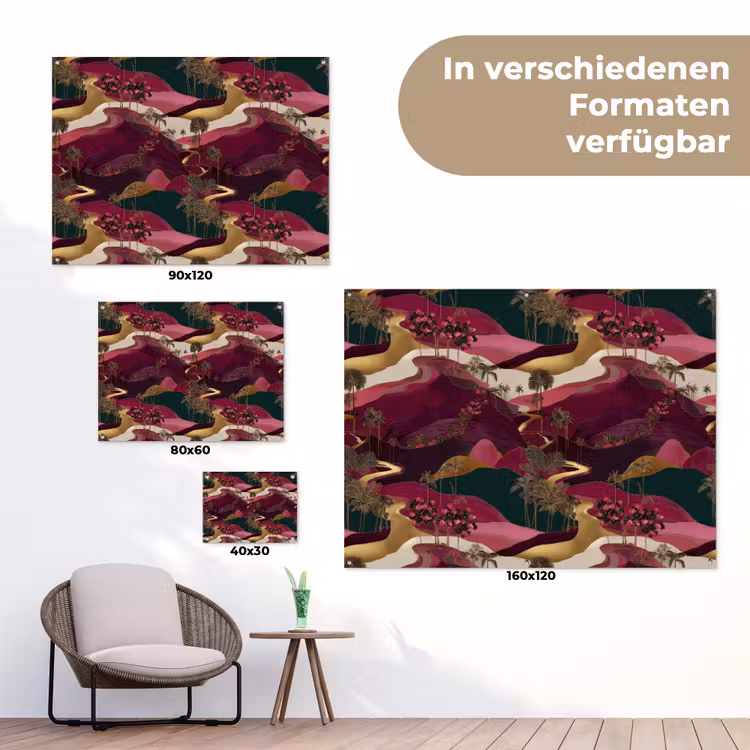 Magisch - Palmbomen - Goud tuinposter los doek klein 239 -Xsfeer9_DE