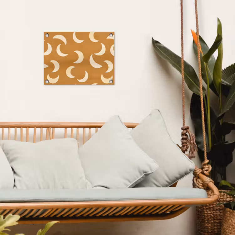 Manen - Patroon - Oker tuinposter los doek klein 239 -sfeer7