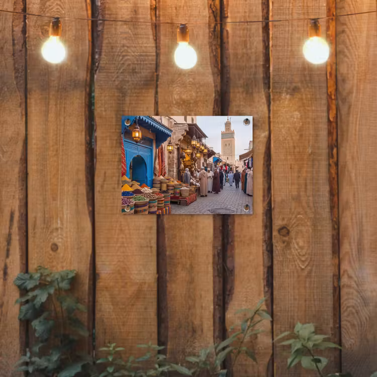 Gartenposter - Markt – Orientalisch – Farbenfroh - Markt - Oosters - Kleurrijk tuinposter los doek klein