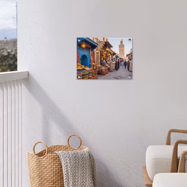 Gartenposter - Markt – Orientalisch – Farbenfroh - Markt - Oosters - Kleurrijk tuinposter los doek klein