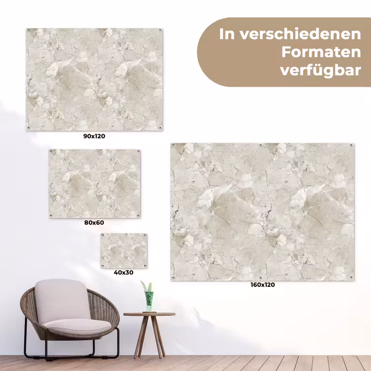 Marmer - Grijs - Aders tuinposter los doek klein 239 -Xsfeer9_DE