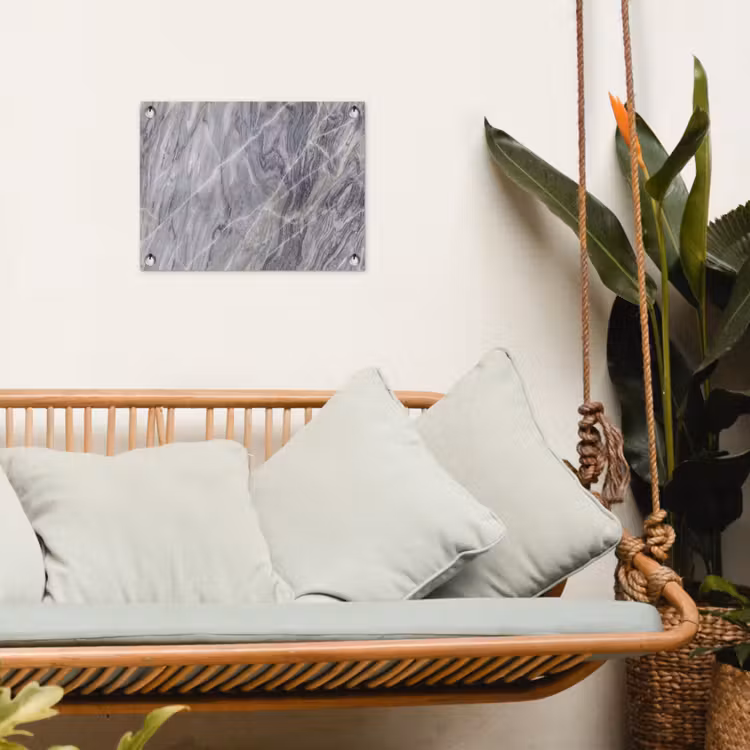 Marmer - Ader - Patroon - Abstract - Grijs tuinposter los doek klein -sfeer7