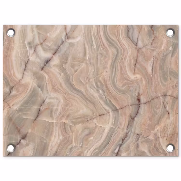 Marmer - Patroon - Abstract - Beige - Groen tuinposter los doek klein -3d